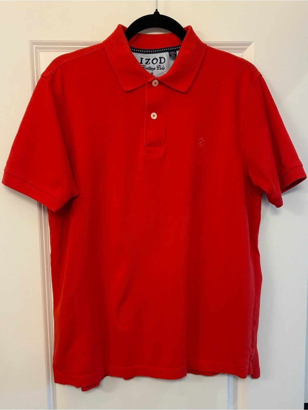 IZOD Short Sleeve Heritage Polo Shirt Red Men’s Size Medium